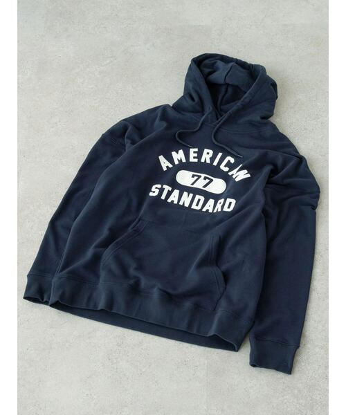 SEVENDAYS=SUNDAY（セブンデイズサンデイ）の「フロッキープリント裏毛パーカーA　＊（パーカー・レディース・アイボリー/ネイビー/杢グレー・L/M/S）」の13枚目の写真