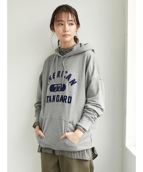 SEVENDAYS=SUNDAY（セブンデイズサンデイ）の「フロッキープリント裏毛パーカーA　＊（パーカー・レディース・アイボリー/ネイビー/杢グレー・L/M/S）」の17枚目の写真