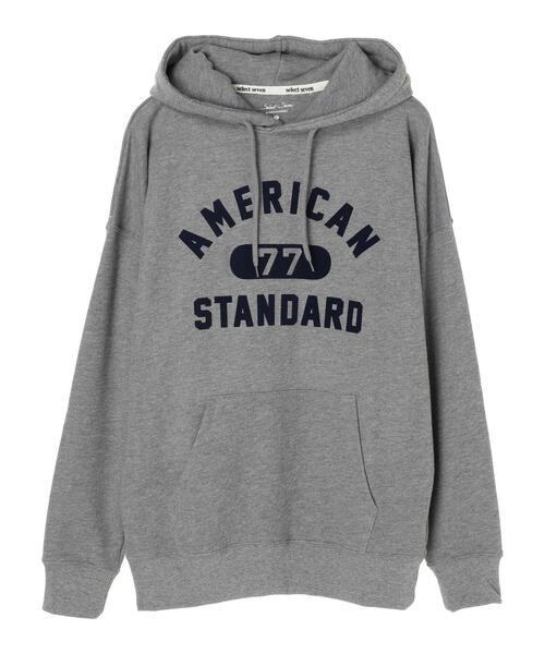 SEVENDAYS=SUNDAY（セブンデイズサンデイ）の「フロッキープリント裏毛パーカーA　＊（パーカー・レディース・アイボリー/ネイビー/杢グレー・L/M/S）」の21枚目の写真