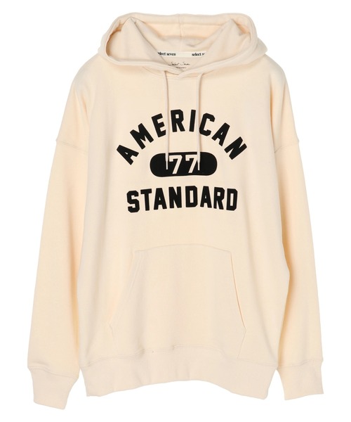 SEVENDAYS=SUNDAY（セブンデイズサンデイ）の「フロッキープリント裏毛パーカーA　＊（パーカー・レディース・アイボリー/ネイビー/杢グレー・L/M/S）」の9枚目の写真