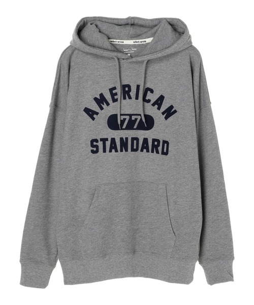 SEVENDAYS=SUNDAY（セブンデイズサンデイ）の「フロッキープリント裏毛パーカーA　＊（パーカー・レディース・アイボリー/ネイビー/杢グレー・L/M/S）」の10枚目の写真