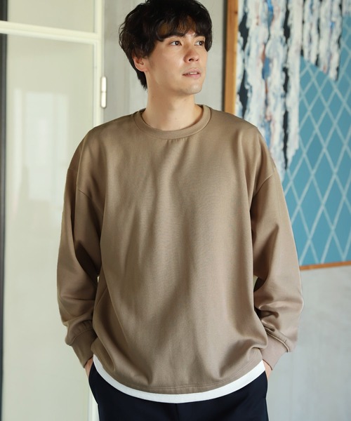 LAKOLE(ラコレ)の「裏起毛レイヤードプルオーバー / 239227(スウェット・メンズ・スモーク/オリーブ/グレー/ピンク/サックスブルー・X-LARGE/MEDIUM/LARGE)」の2枚目の写真