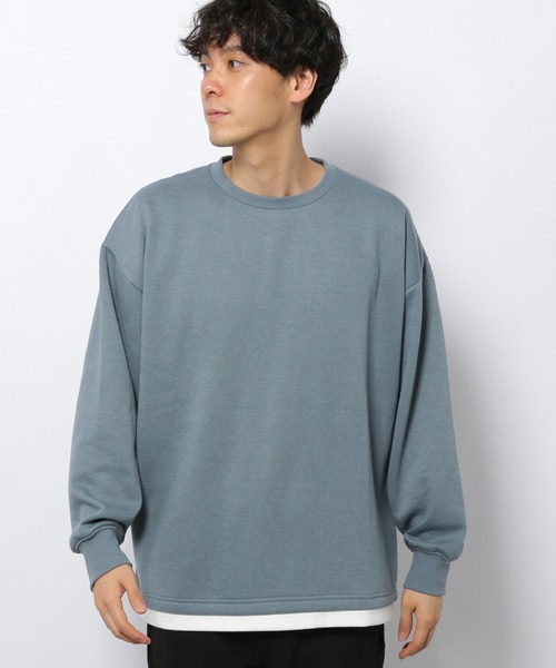 LAKOLE(ラコレ)の「裏起毛レイヤードプルオーバー / 239227(スウェット・メンズ・スモーク/オリーブ/グレー/ピンク/サックスブルー・X-LARGE/MEDIUM/LARGE)」の3枚目の写真