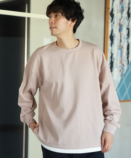 LAKOLE(ラコレ)の「裏起毛レイヤードプルオーバー / 239227(スウェット・メンズ・スモーク/オリーブ/グレー/ピンク/サックスブルー・X-LARGE/MEDIUM/LARGE)」の4枚目の写真