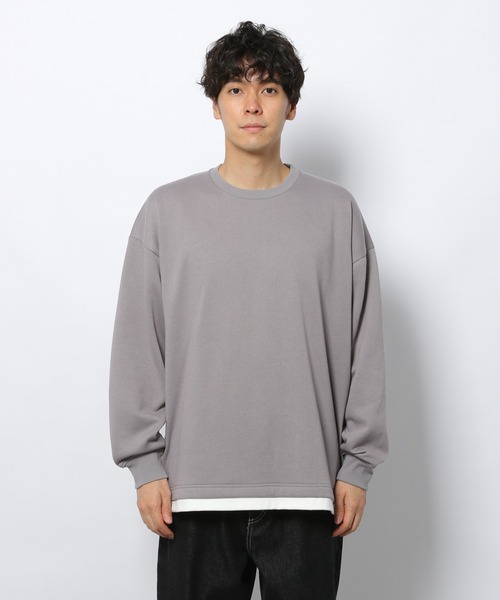 LAKOLE(ラコレ)の「裏起毛レイヤードプルオーバー / 239227(スウェット・メンズ・スモーク/オリーブ/グレー/ピンク/サックスブルー・X-LARGE/MEDIUM/LARGE)」の13枚目の写真