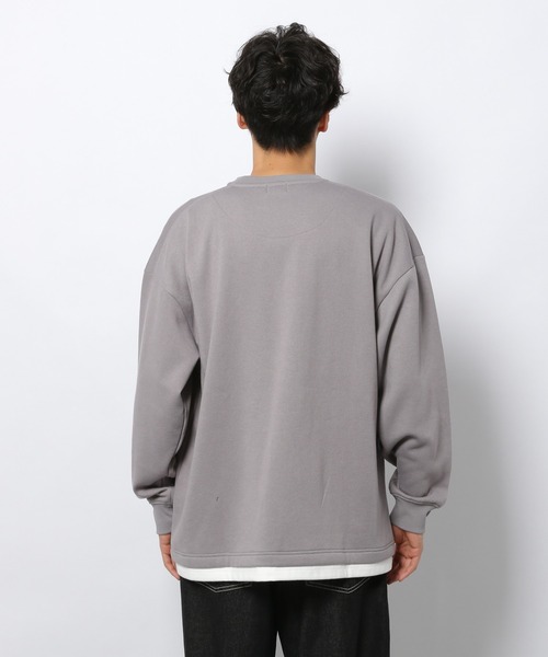 LAKOLE(ラコレ)の「裏起毛レイヤードプルオーバー / 239227(スウェット・メンズ・スモーク/オリーブ/グレー/ピンク/サックスブルー・X-LARGE/MEDIUM/LARGE)」の6枚目の写真