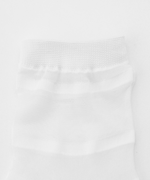 Demi-Luxe BEAMS（デミルクス ビームス）の「Piedi Nudi / シースルー ボーダーソックス（ソックス/靴下・レディース・ホワイト/ブラック/イエロー・ONE SIZE）」の14枚目の写真