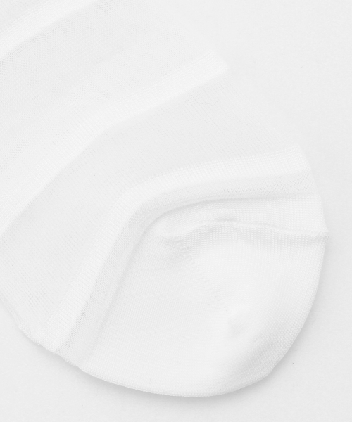 Demi-Luxe BEAMS（デミルクス ビームス）の「Piedi Nudi / シースルー ボーダーソックス（ソックス/靴下・レディース・ホワイト/ブラック/イエロー・ONE SIZE）」の15枚目の写真