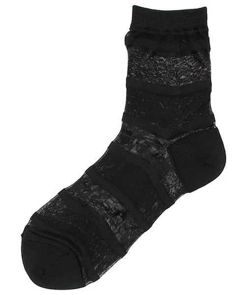 Demi-Luxe BEAMS（デミルクス ビームス）の「Piedi Nudi / シースルー ボーダーソックス（ソックス/靴下・レディース・ホワイト/ブラック/イエロー・ONE SIZE）」の3枚目の写真