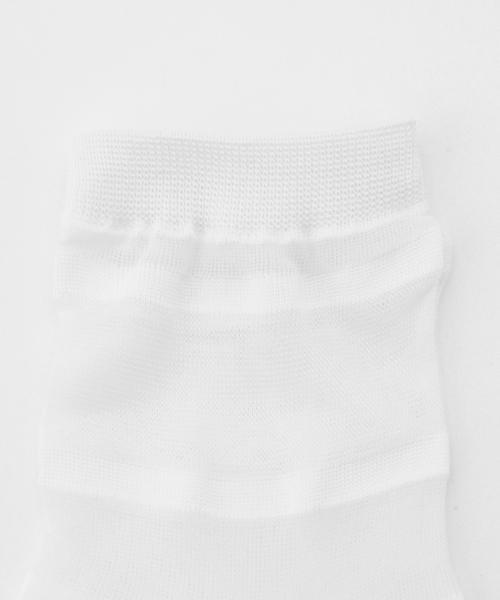Demi-Luxe BEAMS（デミルクス ビームス）の「Piedi Nudi / シースルー ボーダーソックス（ソックス/靴下・レディース・ホワイト/ブラック/イエロー・ONE SIZE）」の13枚目の写真