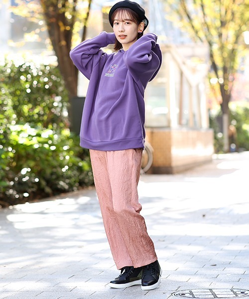 チチカカ（チチカカ）の「パイル起毛ルチャ刺繍プルパーカー（パーカー・レディース・ブラック/パープル/グリーン・FREE）」の10枚目の写真