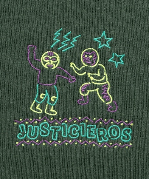 チチカカ（チチカカ）の「パイル起毛ルチャ刺繍プルパーカー（パーカー・レディース・ブラック/パープル/グリーン・FREE）」の12枚目の写真