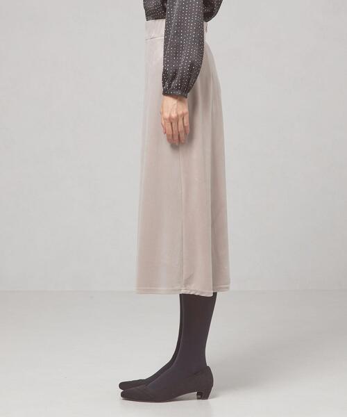 closet story(クローゼットストーリー)の「<closet story(クローゼットストーリー)>カットパイル フレア ロングスカート(スカート・レディース・ライトグレー/ピンク・FREE)」の5枚目の写真