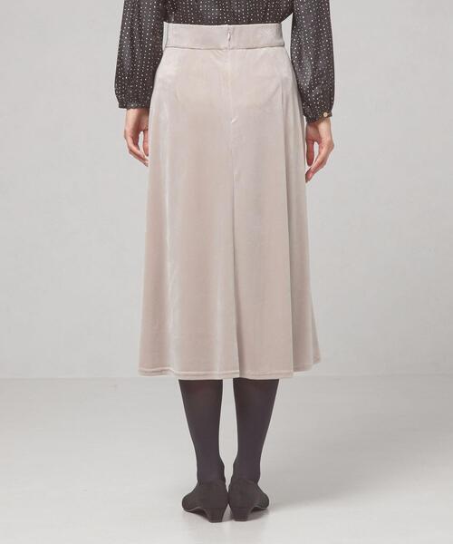 closet story(クローゼットストーリー)の「<closet story(クローゼットストーリー)>カットパイル フレア ロングスカート(スカート・レディース・ライトグレー/ピンク・FREE)」の3枚目の写真