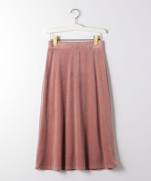 closet story(クローゼットストーリー)の「<closet story(クローゼットストーリー)>カットパイル フレア ロングスカート(スカート・レディース・ライトグレー/ピンク・FREE)」の11枚目の写真