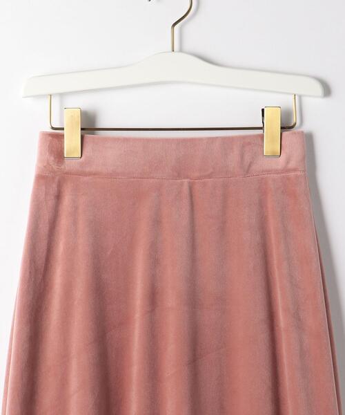 closet story(クローゼットストーリー)の「<closet story(クローゼットストーリー)>カットパイル フレア ロングスカート(スカート・レディース・ライトグレー/ピンク・FREE)」の13枚目の写真