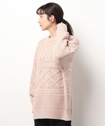 Samansa Mos2 | ケーブルニットチュニック(ニット/セーター)