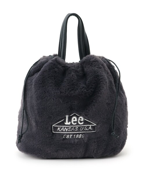 DRESKIP（ドレスキップ）の「◆【Lee別注】フェイクファー巾着トート（トートバッグ・レディース・アイボリー/ダークグレー/ブラウン系その他/グリーン系その他5・00）」の2枚目の写真