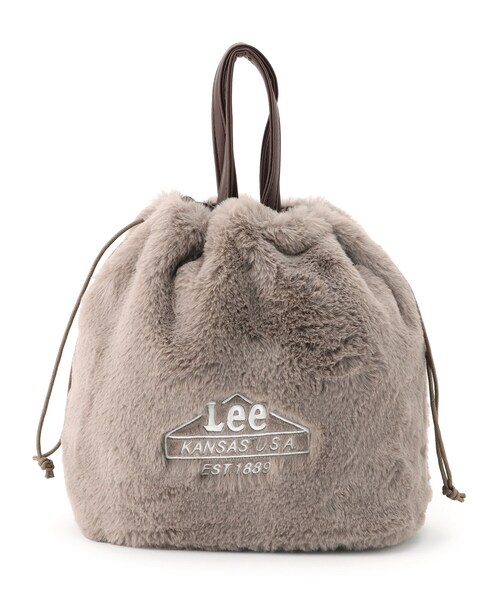 DRESKIP（ドレスキップ）の「◆【Lee別注】フェイクファー巾着トート（トートバッグ・レディース・アイボリー/ダークグレー/ブラウン系その他/グリーン系その他5・00）」の6枚目の写真