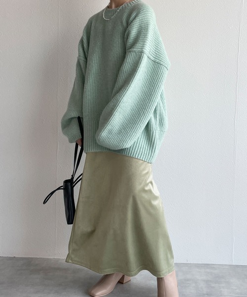 w closet（ダブルクローゼット）の「マットベロアマキシスカート（スカート・レディース・ブラック/ブラウン/グリーン系その他・FREE）」の21枚目の写真