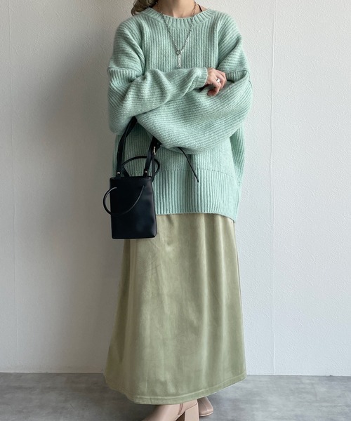 w closet（ダブルクローゼット）の「マットベロアマキシスカート（スカート・レディース・ブラック/ブラウン/グリーン系その他・FREE）」の15枚目の写真