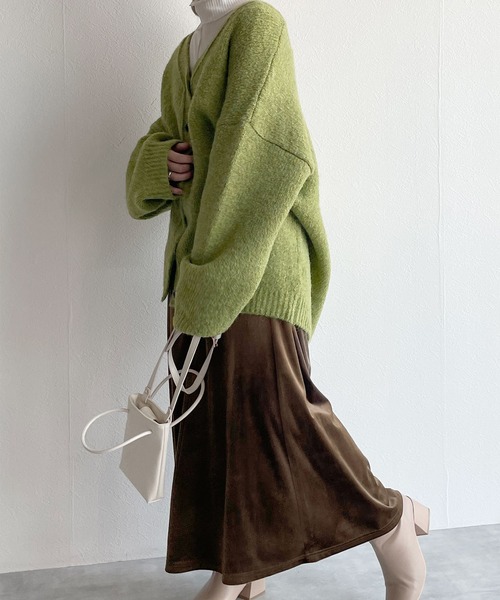 w closet（ダブルクローゼット）の「マットベロアマキシスカート（スカート・レディース・ブラック/ブラウン/グリーン系その他・FREE）」の11枚目の写真