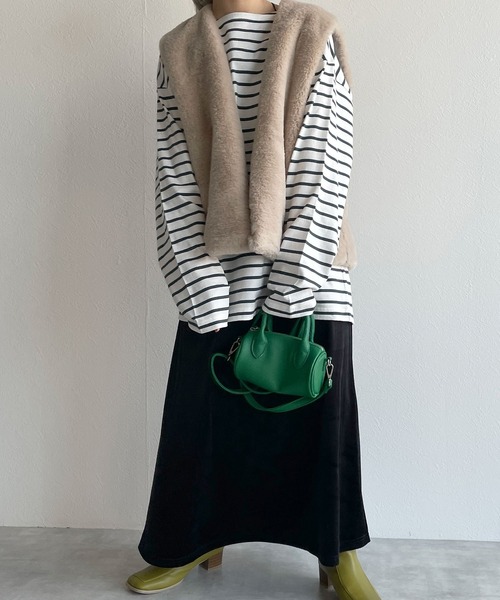 w closet（ダブルクローゼット）の「マットベロアマキシスカート（スカート・レディース・ブラック/ブラウン/グリーン系その他・FREE）」の10枚目の写真