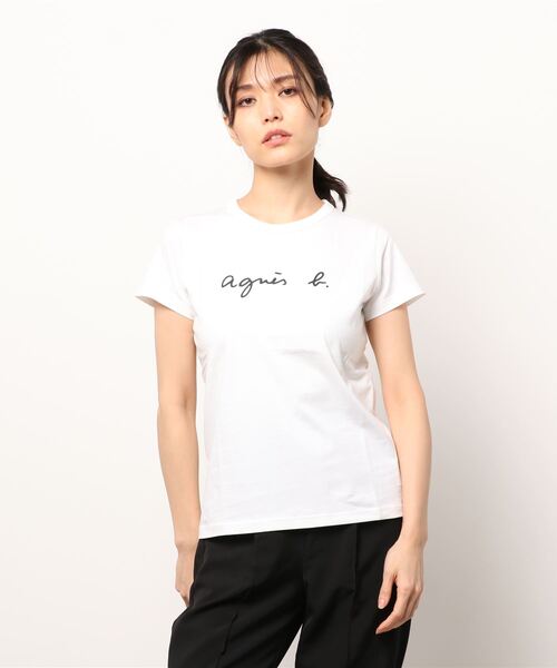 agnes b.(アニエスベー)の「S137 TS ロゴTシャツ(Tシャツ/カットソー・レディース・ホワイト・1/2/3)」の8枚目の写真