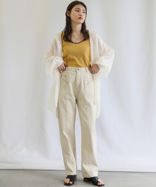 select MOCA（セレクトモカ）の「ラインリブタンクトップ（タンクトップ・レディース・ブラック/イエロー/グリーン/アイボリー/テラコッタ・FREE）」の21枚目の写真