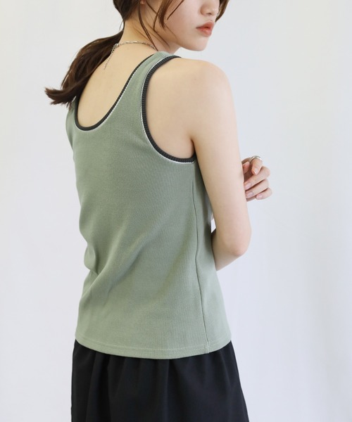 select MOCA（セレクトモカ）の「ラインリブタンクトップ（タンクトップ・レディース・ブラック/イエロー/グリーン/アイボリー/テラコッタ・FREE）」の19枚目の写真