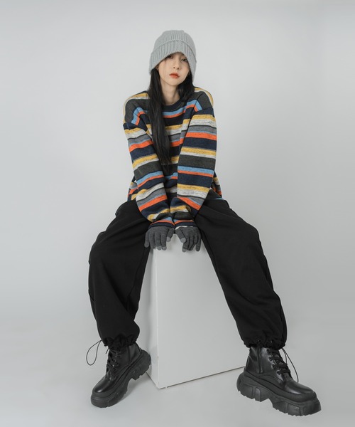 FOLLOWIN（フォロウィン）の「ポイントラインニットバケットハット（ハット・レディース・ブラック/ベージュ/ブラウン/グレー/ブルー・ONE SIZE）」の18枚目の写真