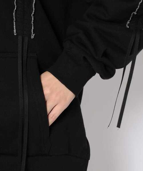 RehersalL（リハーズオール）の「rehersall／リハーズオール/シャーリングスウェットプルパーカー（パーカー・レディース・オレンジ/ブラック・FREE）」の5枚目の写真