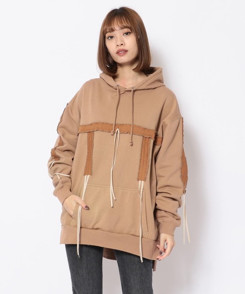 RehersalL（リハーズオール）の「rehersall／リハーズオール/シャーリングスウェットプルパーカー（パーカー・レディース・オレンジ/ブラック・FREE）」の11枚目の写真