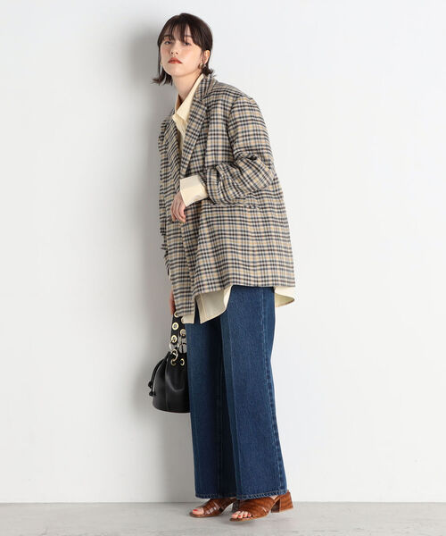 fredy emue(フレディエミュ)の「チェックBIGシルエットジャケット(テーラードジャケット・レディース・ブラック系その他/グリーン系その他・38)」の7枚目の写真