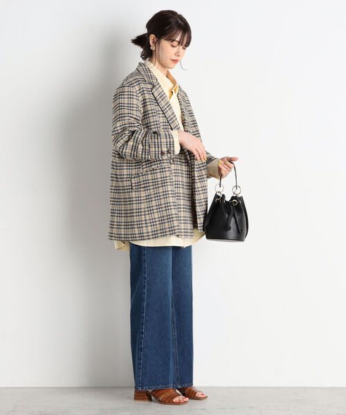 fredy emue(フレディエミュ)の「チェックBIGシルエットジャケット(テーラードジャケット・レディース・ブラック系その他/グリーン系その他・38)」の9枚目の写真