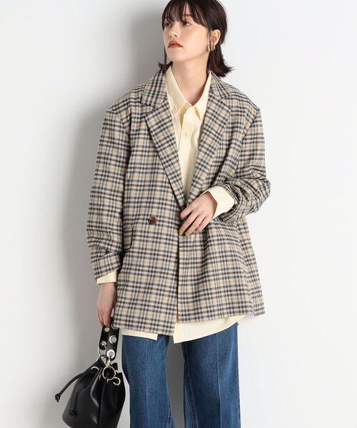 fredy emue(フレディエミュ)の「チェックBIGシルエットジャケット(テーラードジャケット・レディース・ブラック系その他/グリーン系その他・38)」の11枚目の写真