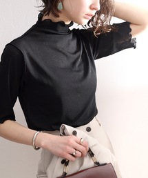 classicalelf | 続・シアーアイテム。2wayメロウシアー素材5分袖トップス(Tシャツ/カットソー)