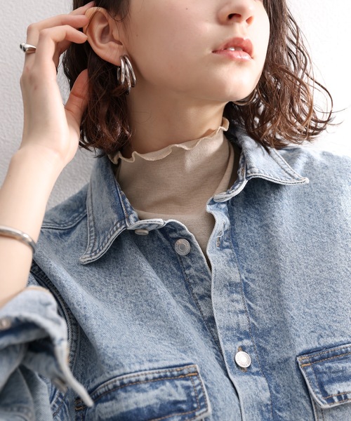 classicalelf（クラシカルエルフ）の「続・シアーアイテム。2wayメロウシアー素材5分袖トップス（Tシャツ/カットソー・レディース・ホワイト/ブラック/グレー/ピンクベージュ/パープル/グリーン・SMALL/MEDIUM/LARGE/X-LARGE）」の22枚目の写真