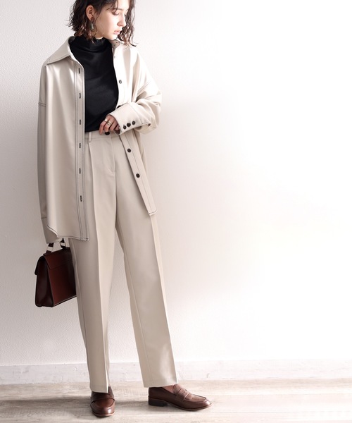 classicalelf（クラシカルエルフ）の「続・シアーアイテム。2wayメロウシアー素材5分袖トップス（Tシャツ/カットソー・レディース・ホワイト/ブラック/グレー/ピンクベージュ/パープル/グリーン・SMALL/MEDIUM/LARGE/X-LARGE）」の21枚目の写真