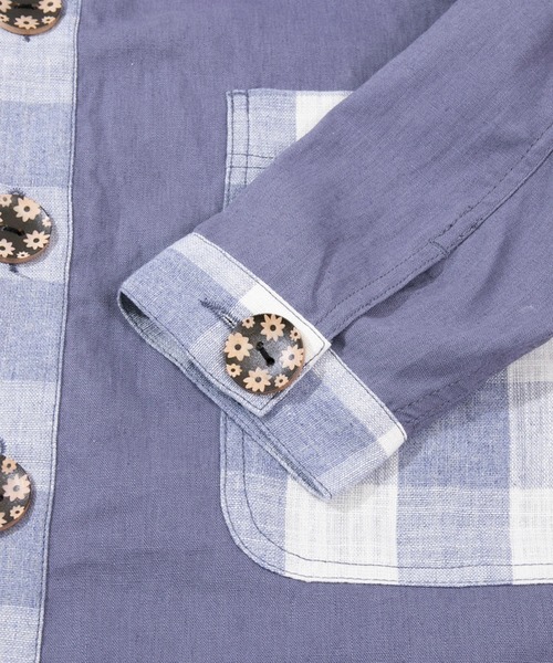 go slow caravan（ゴースローキャラバン）の「チェック切替JK W（シャツ/ブラウス・レディース・ブラック/ブルー系その他/ライトピンク・FREE）」の13枚目の写真