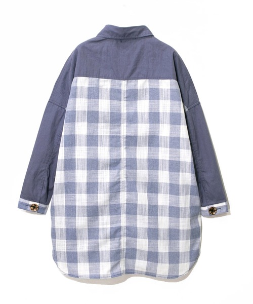 go slow caravan（ゴースローキャラバン）の「チェック切替JK W（シャツ/ブラウス・レディース・ブラック/ブルー系その他/ライトピンク・FREE）」の11枚目の写真