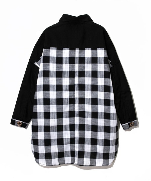 go slow caravan（ゴースローキャラバン）の「チェック切替JK W（シャツ/ブラウス・レディース・ブラック/ブルー系その他/ライトピンク・FREE）」の7枚目の写真
