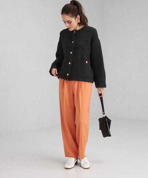 green label relaxing（グリーンレーベルリラクシング）の「リンクスニット ジャケット（カーディガン/ボレロ・レディース・ネイビー/オフホワイト・FREE）」の20枚目の写真