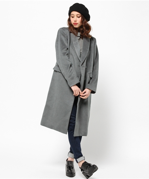 SLY（スライ）の「ロングダブルテーラーCOAT（その他アウター・レディース・トップグレー/ネイビー/ブラック・2/1）」の3枚目の写真