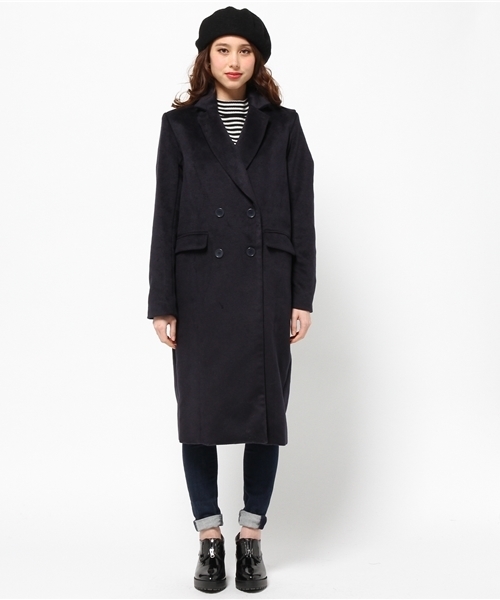SLY（スライ）の「ロングダブルテーラーCOAT（その他アウター・レディース・トップグレー/ネイビー/ブラック・2/1）」の4枚目の写真