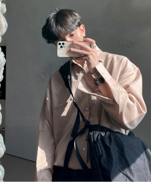 ASCLO（エジュクロ）の「ASCLO Awesome Daily Over Shirt（シャツ/ブラウス・メンズ・ホワイト/ブラック/ベージュ/グレー/ミント/スカイブルー・FREE）」の5枚目の写真