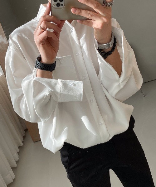 ASCLO（エジュクロ）の「ASCLO Awesome Daily Over Shirt（シャツ/ブラウス・メンズ・ホワイト/ブラック/ベージュ/グレー/ミント/スカイブルー・FREE）」の21枚目の写真