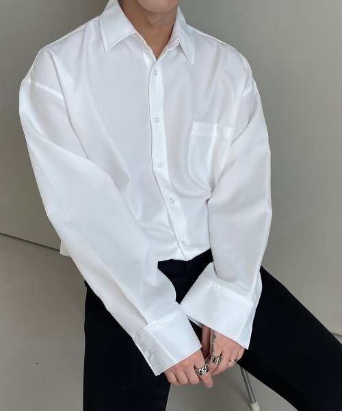 ASCLO（エジュクロ）の「ASCLO Awesome Daily Over Shirt（シャツ/ブラウス・メンズ・ホワイト/ブラック/ベージュ/グレー/ミント/スカイブルー・FREE）」の16枚目の写真