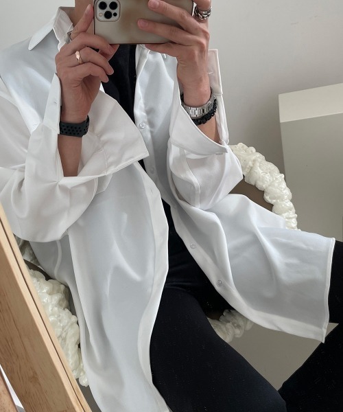 ASCLO（エジュクロ）の「ASCLO Awesome Daily Over Shirt（シャツ/ブラウス・メンズ・ホワイト/ブラック/ベージュ/グレー/ミント/スカイブルー・FREE）」の22枚目の写真