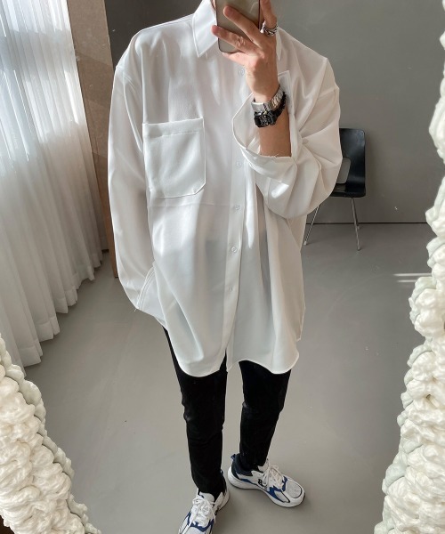 ASCLO（エジュクロ）の「ASCLO Awesome Daily Over Shirt（シャツ/ブラウス・メンズ・ホワイト/ブラック/ベージュ/グレー/ミント/スカイブルー・FREE）」の18枚目の写真